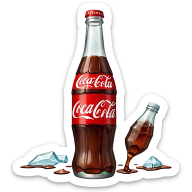 shattered bottle of coca cola sticker