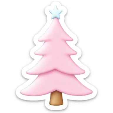 pastel pink christmas tree sticker