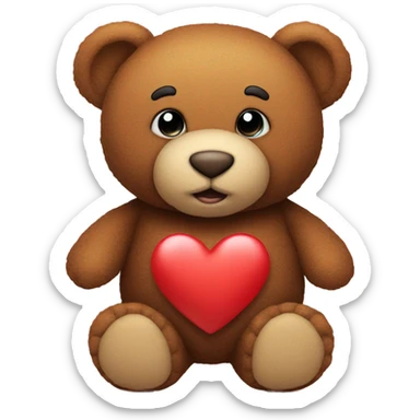 Teddy mit herz sticker