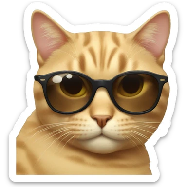 Cat with sunglasses sticker