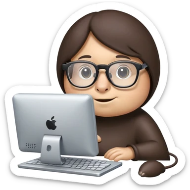 mole using a computer chat  sticker