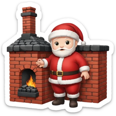 baby santa with chimney sticker