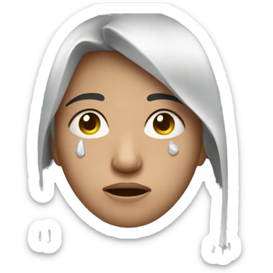 tears streaming down face sticker