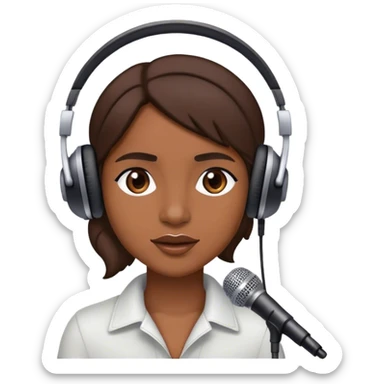 Singer wearing a headset mic sticker