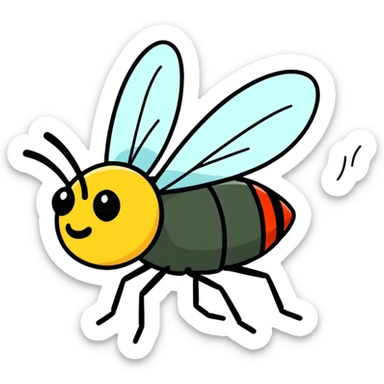 A fly farting sticker
