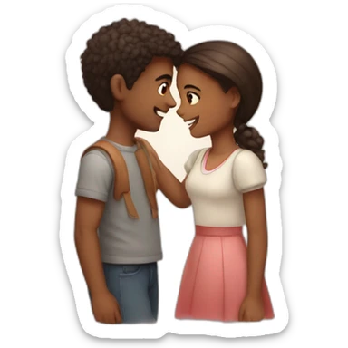 boy and girl feel love sticker