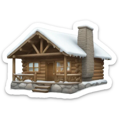 snowy cabin sticker