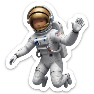 👨‍🚀 Cinematic Realistic Astronaut – A highly detailed depiction of an astronaut in a state-of-the-art space suit, floating weightlessly in the vast expanse of space. The reflective visor hides the face so we do not see the astronauts face, while intricate suit details and soft lighting create an immersive sense of realism. sticker