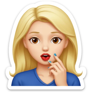 Girl biting her nail seductively sticker