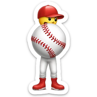 BALLE DE BASE BALL en coeur sticker