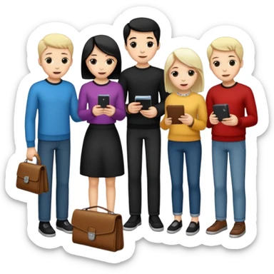 Billetera encontrada en el piso con personas al rededor personas blancas sticker