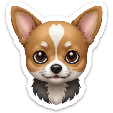 Chihuahua mix with grey, brownish face  and black color  sticker