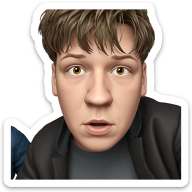 brown-haired boy in jacket sticker