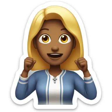 woman like mary surprised but with both hands open sticker