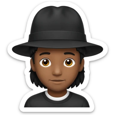 Gere um menino de cabelos preto e boné de lado com feição séria sticker