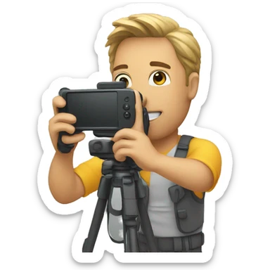 somebody filming with a phone sticker