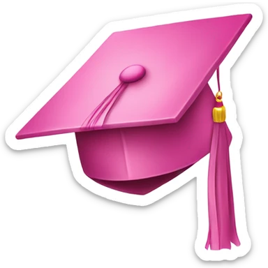 Pink grad cap sticker