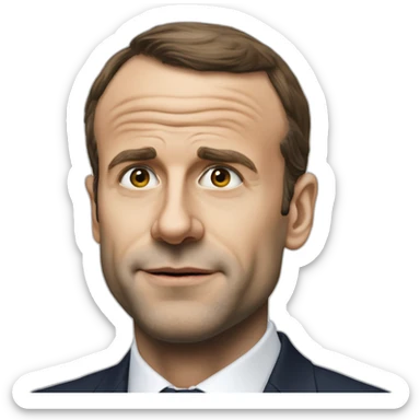 macron qui lève une pousse sticker