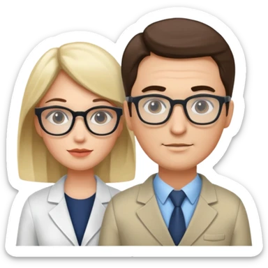 Perfect love. Psychologist girl and a futurologist man sticker