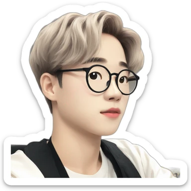 Jimin-dark-hair-with-glasses sticker