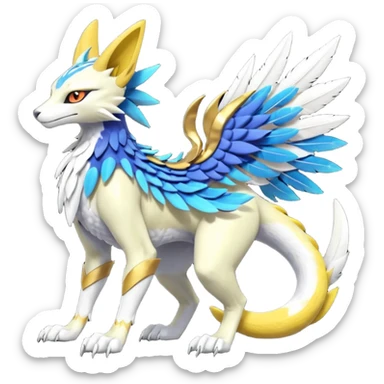 Renamon-Zeraora-Bastet-Latias-Vernid-Sergal-fusion-hybrid-creature sticker