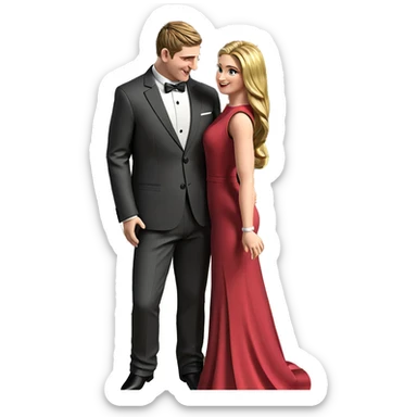 couple in formal attire sticker