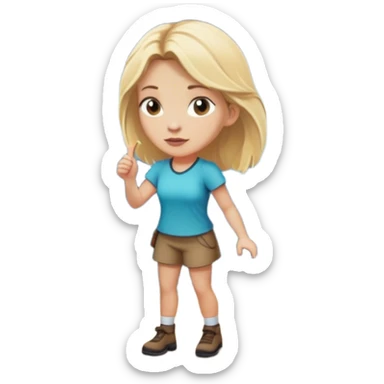 mountain 2 crossroads trails with rocks  two trails—one illuminated,, and one in darkness, representing reaction with a back of a blonde woman choosing the lighter path  sticker