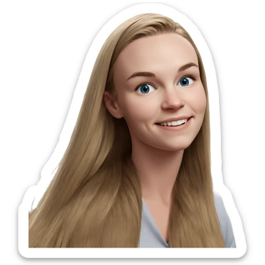 smiling girl with blue eyes sticker