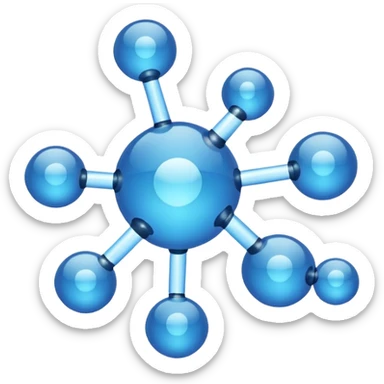 blue chemical molecule sticker
