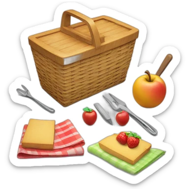 picnic basket with design tools inside sticker