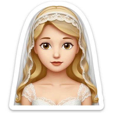 Woman in wedding dress and veil sticker