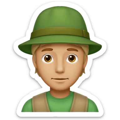 man Character with Green Hats sticker