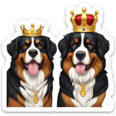 Bernese mountain dog king and queen sticker