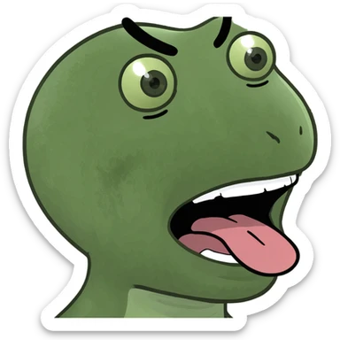 guy with hands on his neck sticking his tongue out sticker