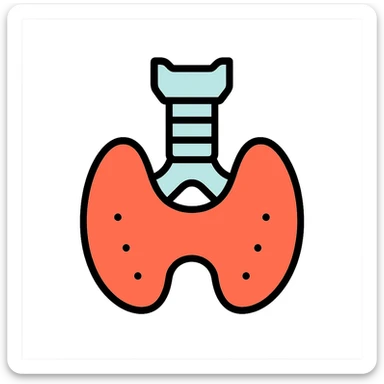 colorful, minimal icon of the thyroid gland, easy to recognize, color outline style sticker