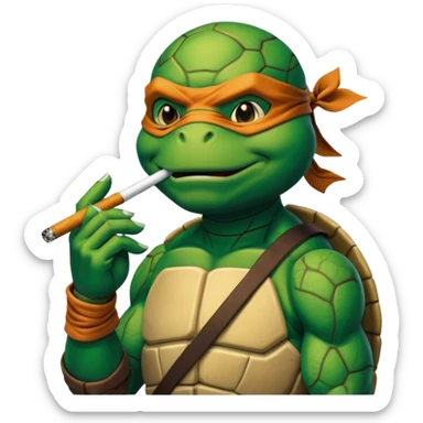Ninja turtle smoking  sticker