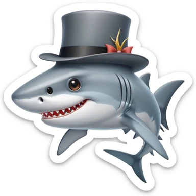 shark with tophat sticker