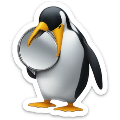 Un miroir pingouin sticker
