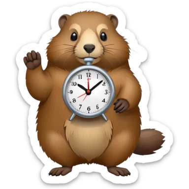 Marmota apagando despertador sticker