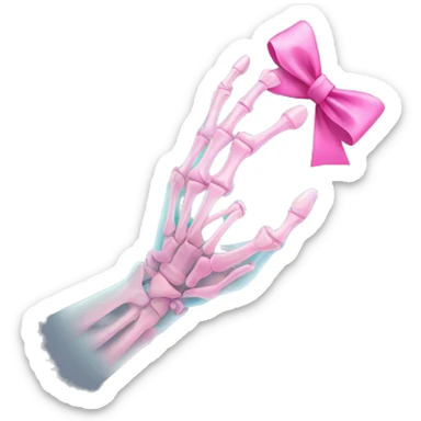 X-ray arm with pink bow sticker