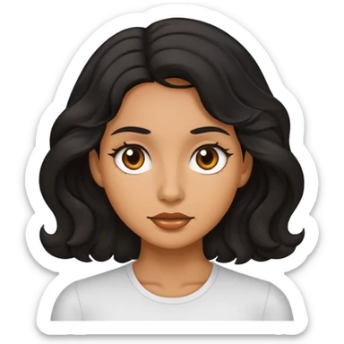 Mujer trigueña cabello negro ondulado  sticker