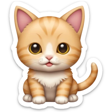 a baby kitten with the words huh sticker