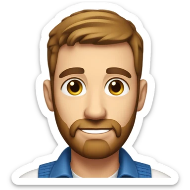 Male farmer, short thin beard (brown hair and BLUE eyes) sticker