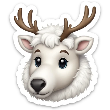 white-reindeer sticker