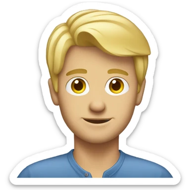 Blonde guy working in property sticker