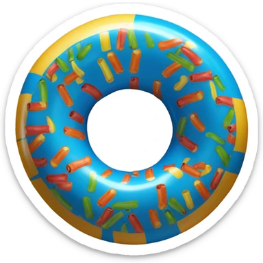 Brightly colored inner tube in a pool sticker
