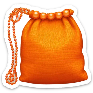 Orange polyne bag with beads on handles sticker