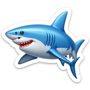 glitter azul-marinho tubarão sticker