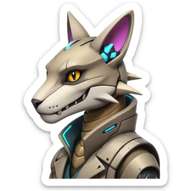 Pretty Cyberpunky Cool Marowak-Feline-hybrid sticker