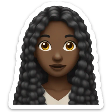 Black girl with long hair sticker